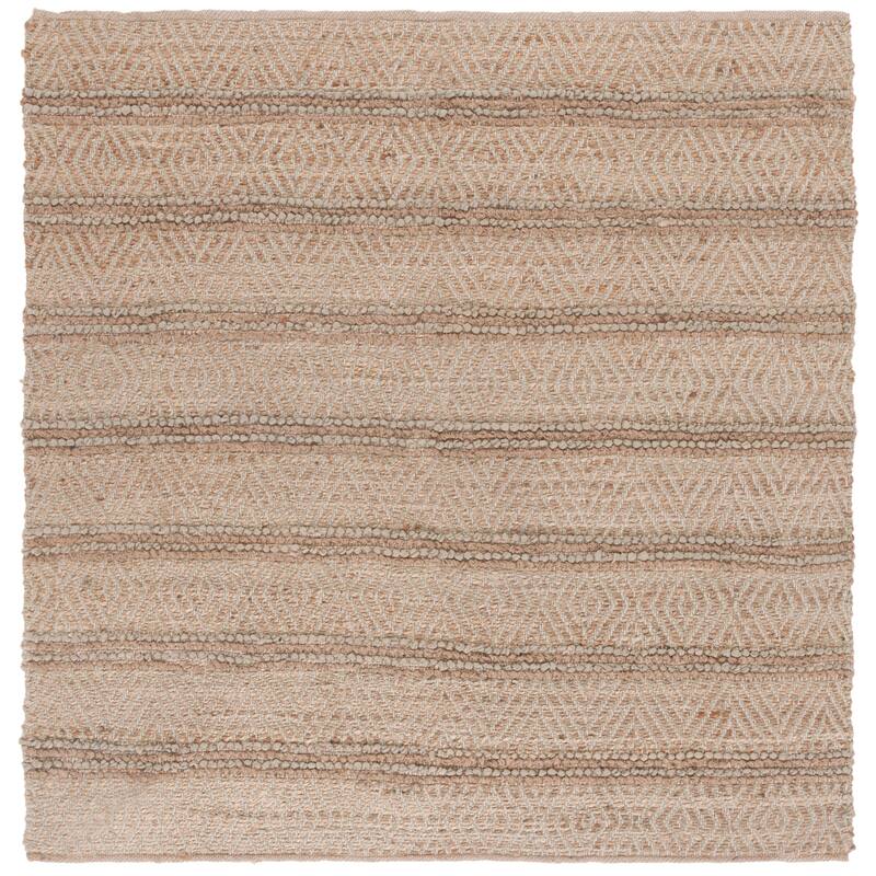 SAFAVIEH Handmade Cape Cod Sigune Jute Rug - 6' Square - Green/Natural