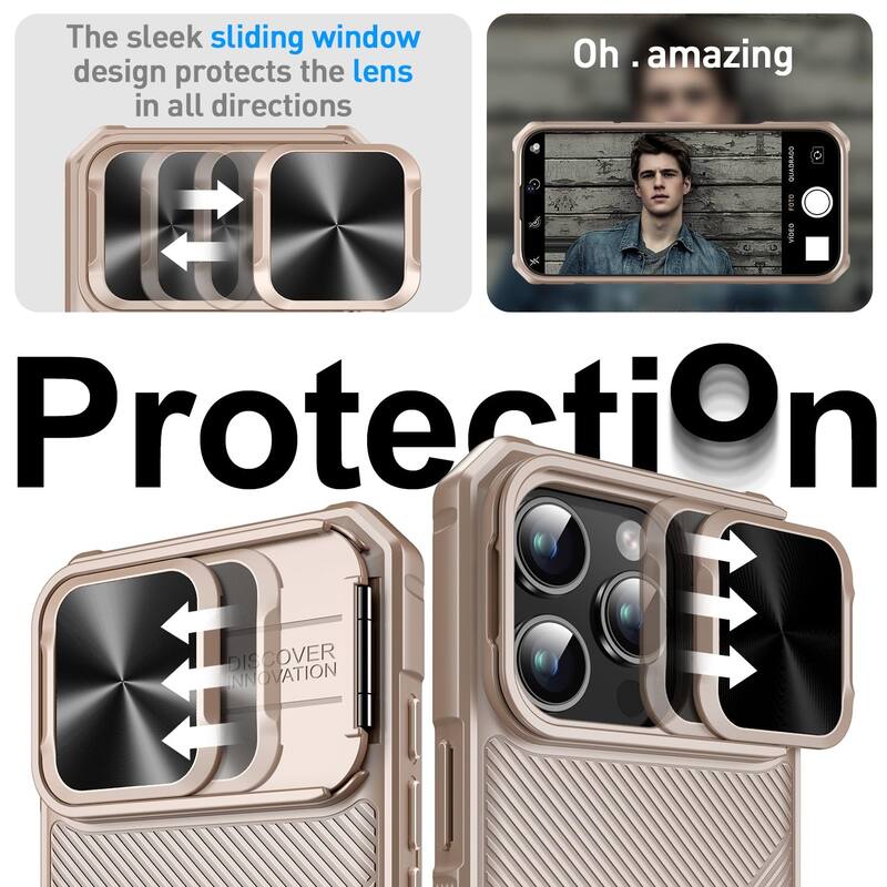 iPhone 16 Pro Max Camera Protection Kickstand - Case Compatible with Mag Safe, Protective Shockproof Military, Phone Case