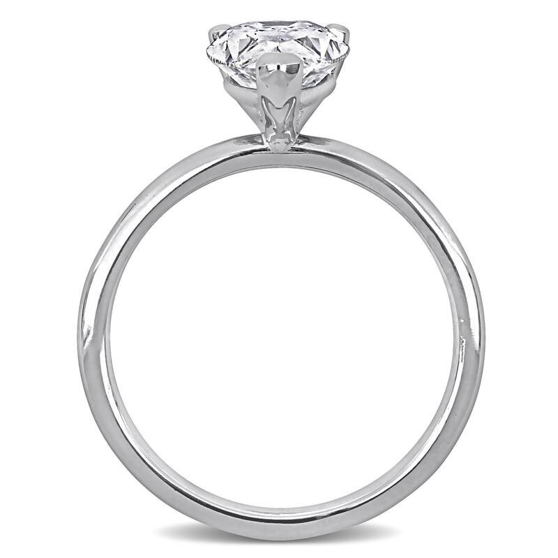 Miadora 2ct TDW Pear Shape Certified Diamond Solitaire Engagement Ring in 14k White Gold