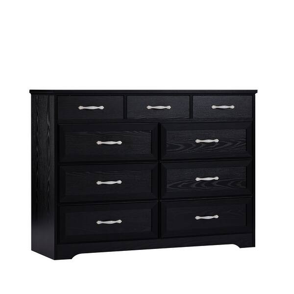 big lots black dresser 9-Drawer Long Dresser: Antique Handles for Kids' Room & Living Space - Bed Bath & Beyond brass hardware