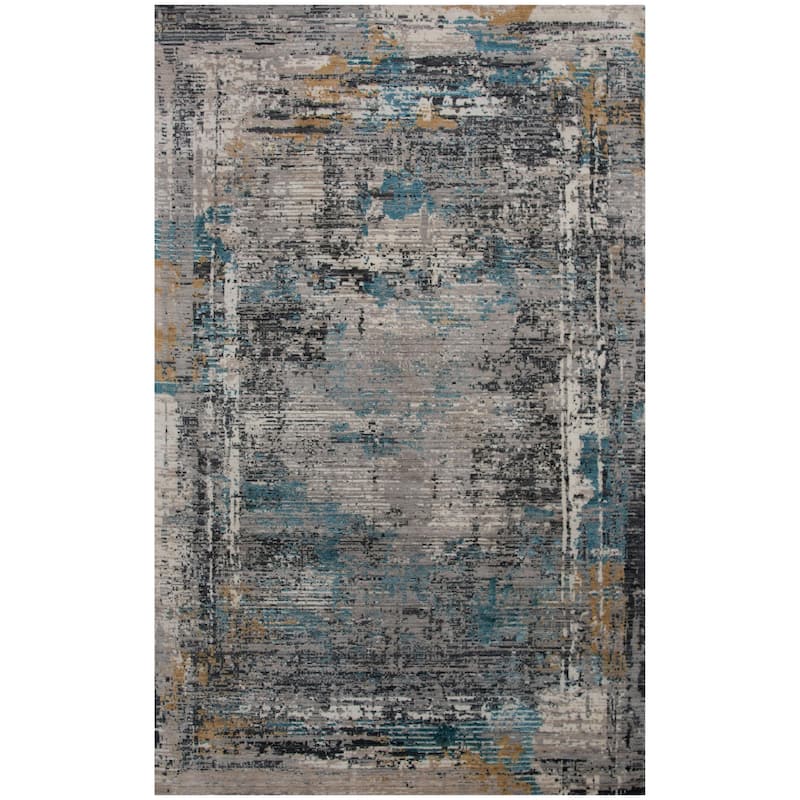 Alora Decor Cosmopolitan Contemporary Gray Wool/Tencel Area Rug