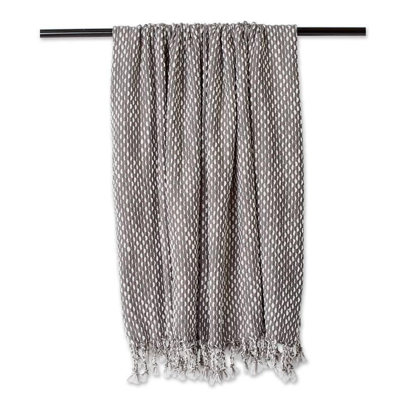 DII Navy & White Textured Acrylic Throw