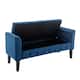 Porthos Home Brett Velvet Storage Bench with Rubberwood Legs