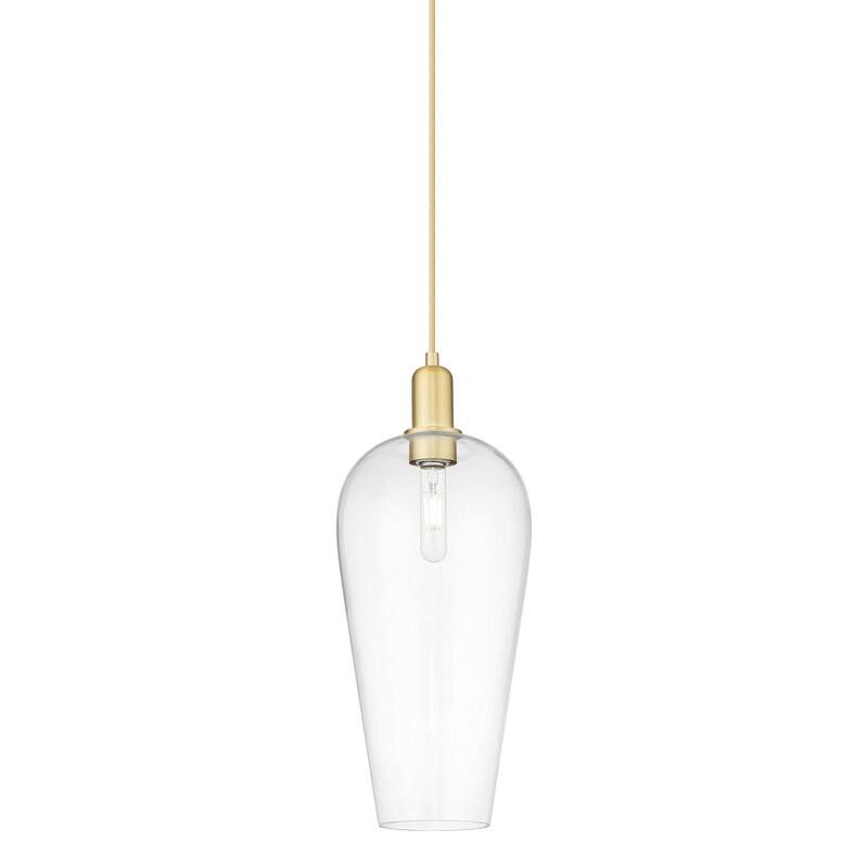 Innovations Lighting 716-1P-20-8 Chelsea Pendant Chelsea 8" Wide Mini - Satin Gold / Clear Deco Swirl