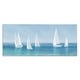 preview thumbnail 1 of 8, Stupell White Sail Boats across Soft Blue Coast Canvas Wall Art 10 x 24