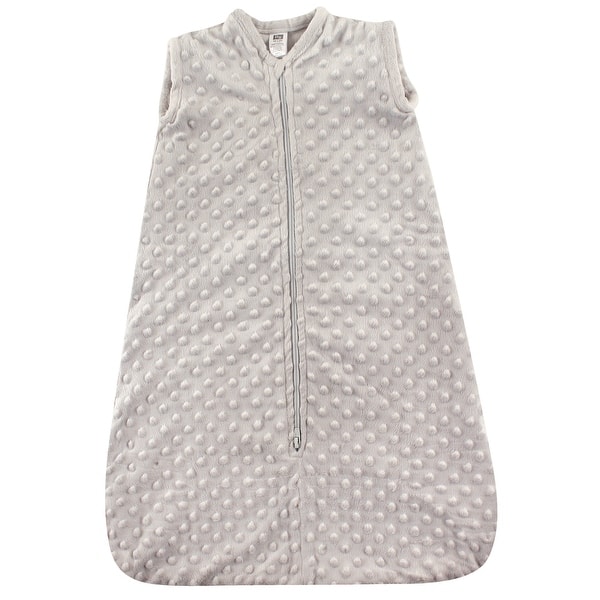 slide 1 of 1, Hudson Baby Infant Plush Sleeping Bag, Sack, Blanket, Light Gray Dot Mink 12-18 Months - Light Gray Dot Mink