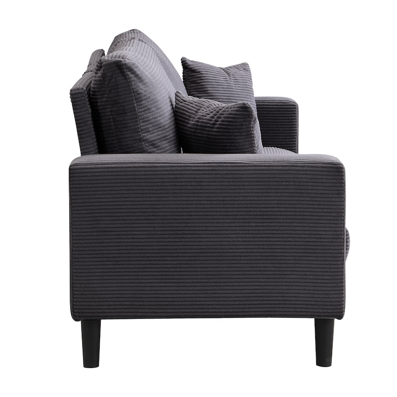 5-Seat Corduroy Sofa Set (3-Seater + 2-Seater) with High-Density Sponge Cushions & Sturdy Hardwood Frame