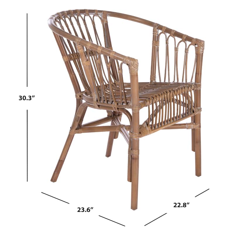SAFAVIEH Silia Rattan Accent Chairs (Set of 2) - 22.8" W x 23.6" L x 30.3" H - 23Wx24Dx30H