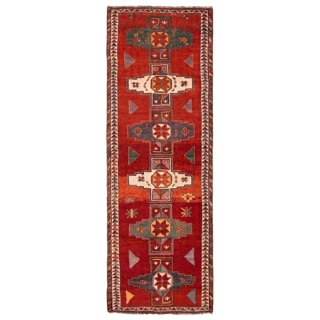 ECARPETGALLERY Hand-knotted Melis Vintage Red Wool Rug - 4'6 x 13'5