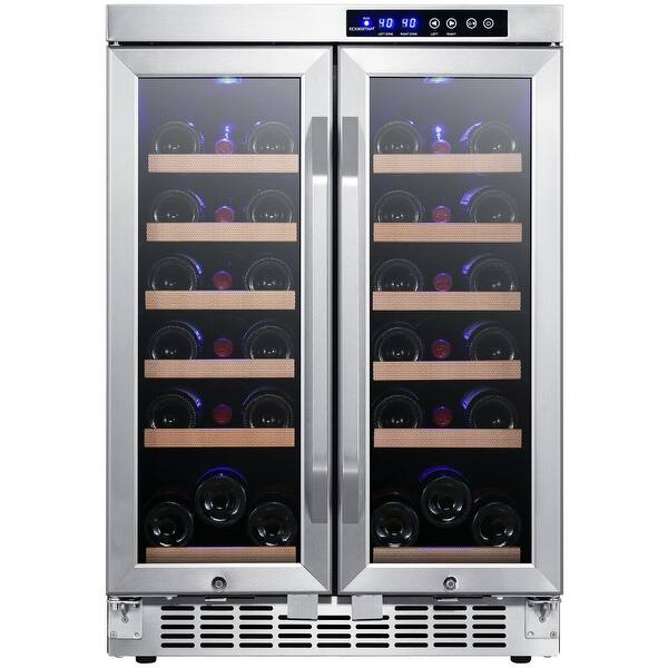 Edgestar Cwr362fd 24 Wide 36 Bottle Built In Wine Cooler With Dual Stainless Steel Overstock 26300124