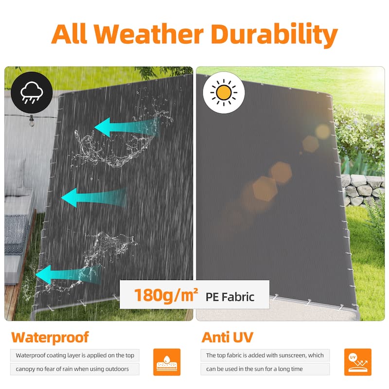 Heavy Duty Carport, Waterproof & UV Resistant Garage Cover with 8 Heavy-Duty Galvanized Steel Poles, Tool-Free Assembly