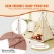 preview thumbnail 8 of 10, Beige Peach Skin Kids Teepee Tent with Mat, Pop-Up Playhouse for Ages 1 to 5 - 50.4” D x 49.2” W x 68.9” H