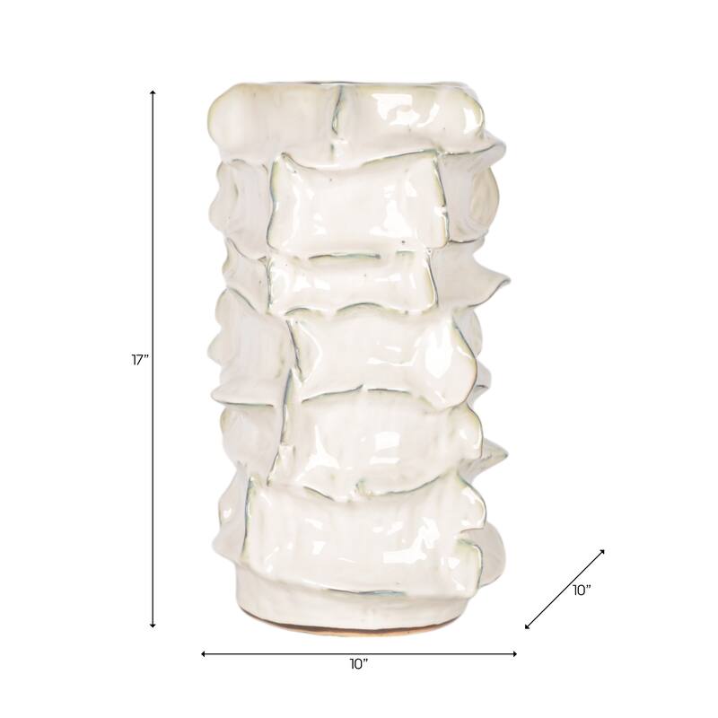 Ceramic Decorative Vase Accent Piece Glazed Finish Capri Style