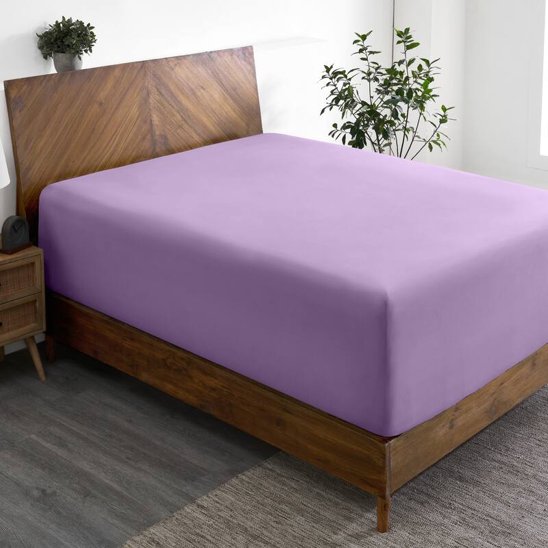 Bare Home Ultra-Soft Microfiber 22 Inch Extra Deep Pocket Fitted Sheet - Queen - Lavender