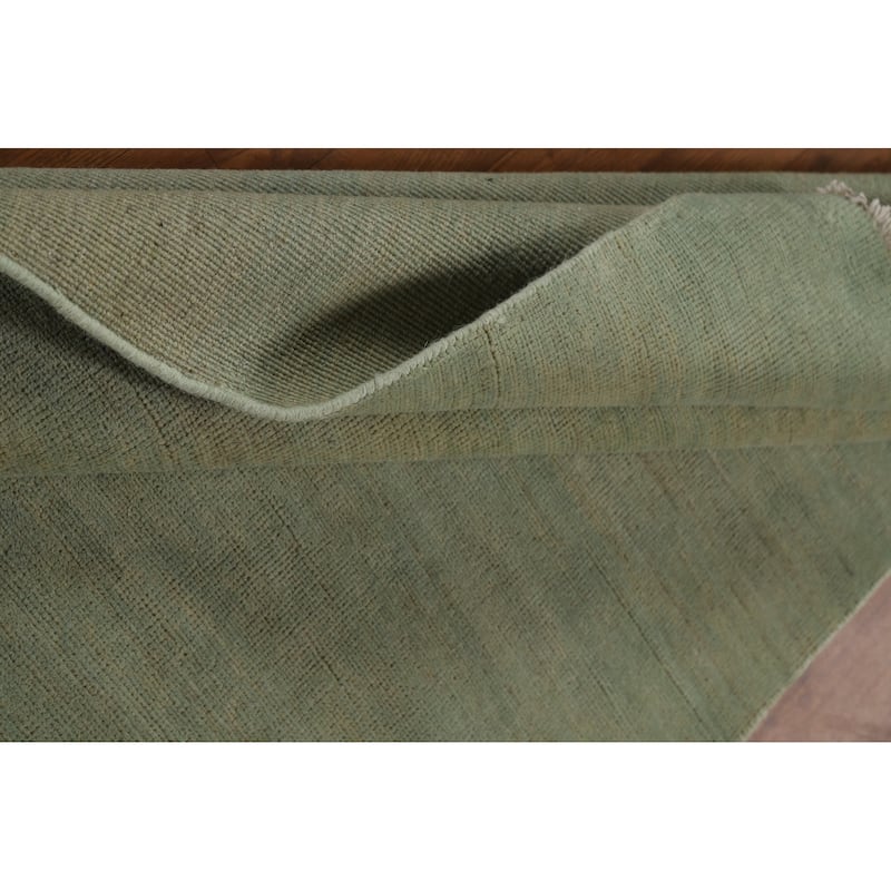 Modern Green Gabbeh Rug Handmade Wool Carpet - 3'10"x 5'11"