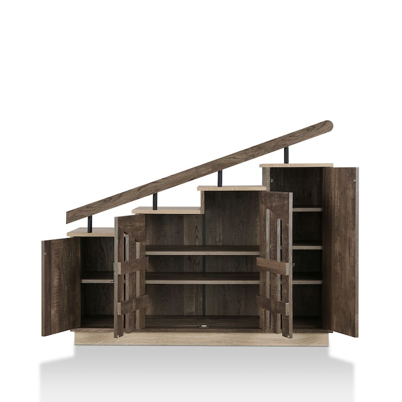 Garner Rustic 9-shelf Storage Shoe Cabinet by Furniture of America