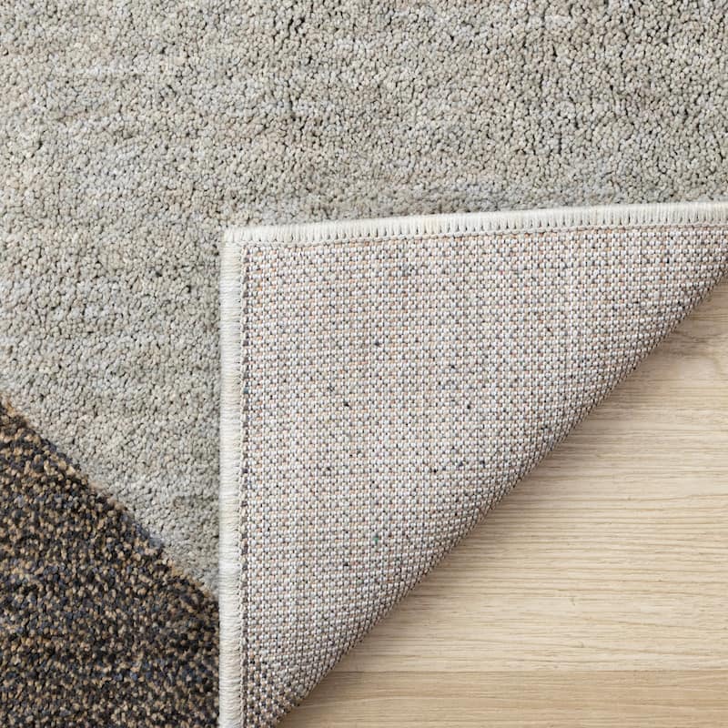 Cream Grey Beige Geometric Area Rug, 5'3" x 7'7"
