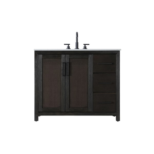 slide 2 of 11, Elegant Lighting VF29542 Alina 42" Free Standing Single Basin Vanity Chocolate Oak - Oak Finish