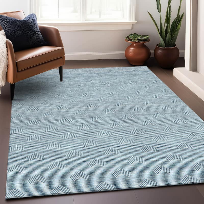 Premium Washable Super Soft Modern Arrow Mayfield Rug - Teal - 3' x 5'