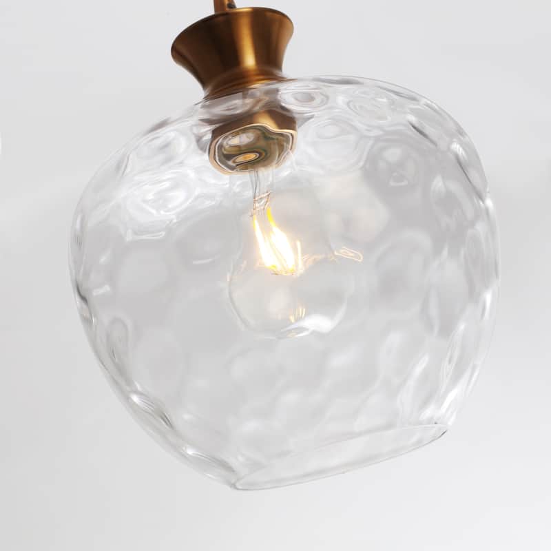 1-Light Modern Hammered clear Glass Pendant Light for Kitchen Island - N/A