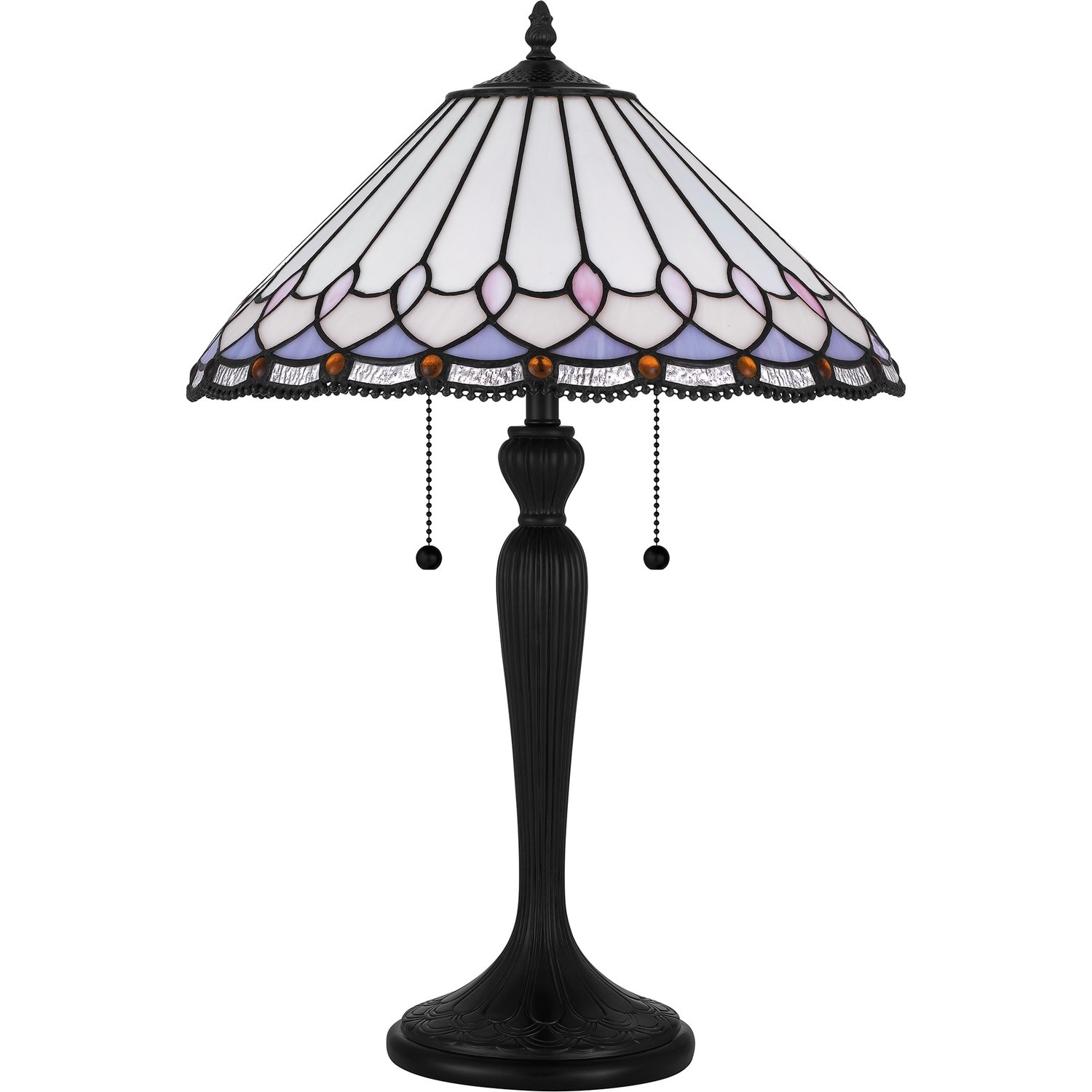 Matte Black Two Light Table Lamp from the Tiffany Collection