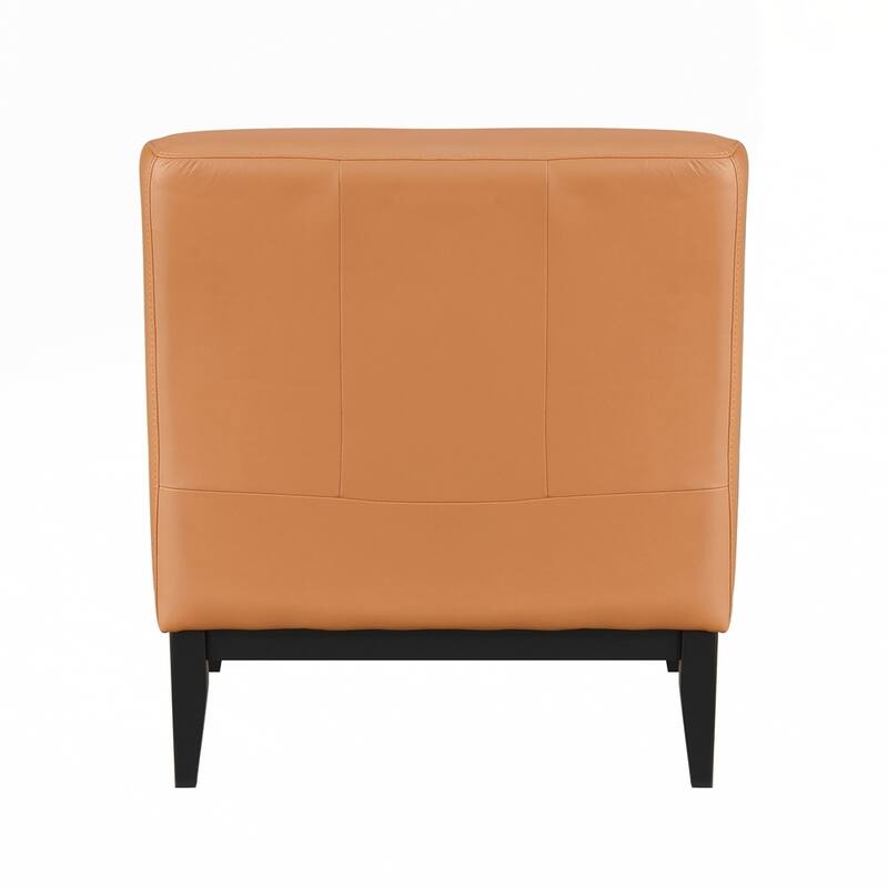 Upholstered Accent Chair Cushion Seat Back with Solid Wood Leg
