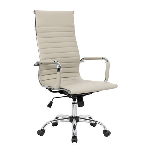 LeisureMod Harris Adjustable High-Back Leather Task Office Chair
