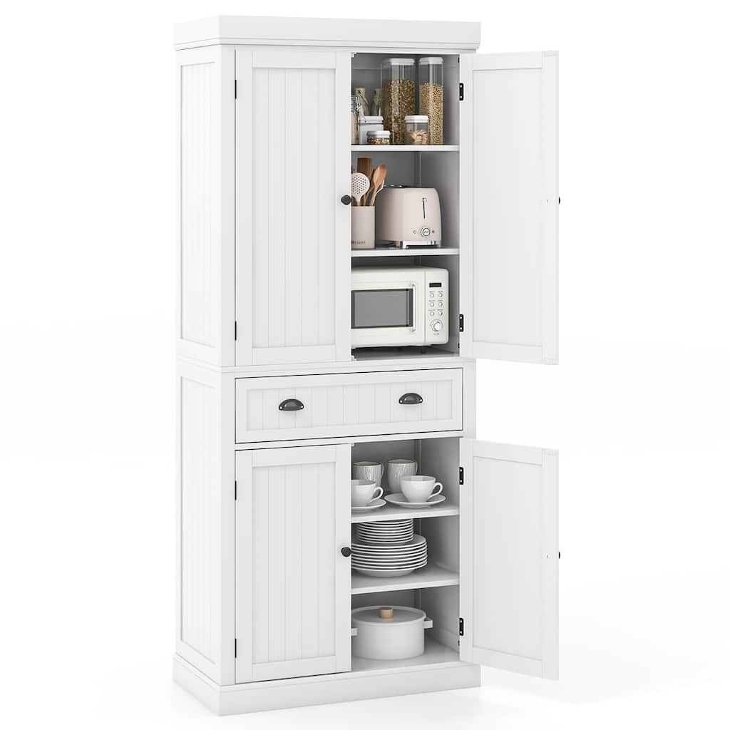 Gymax 72'' Kitchen Pantry Storage Cabinet Tall Freestanding Cupboard - See Details