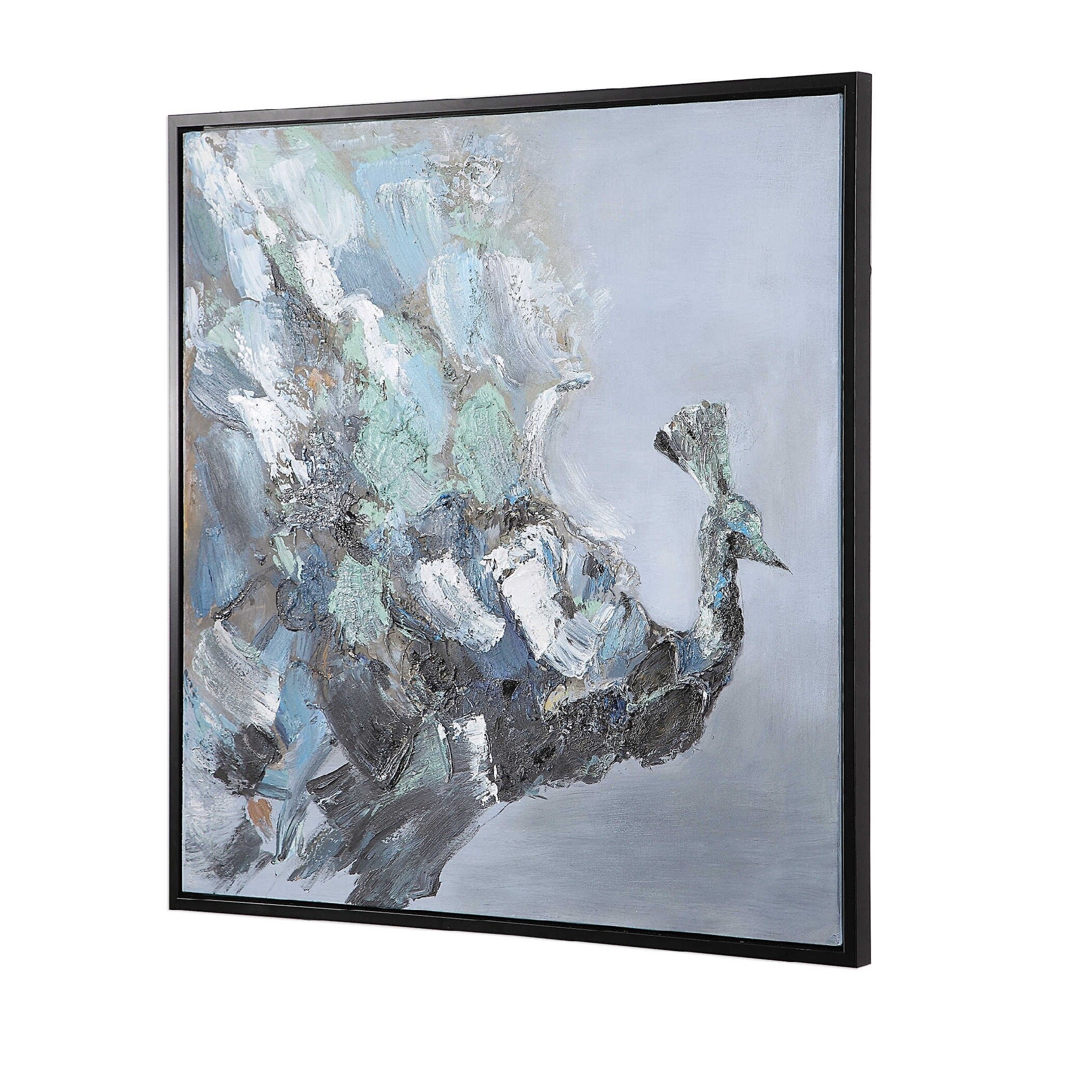 Shop 41 X 41 Hand Painted Abstract Peacock Canvas Wall Art