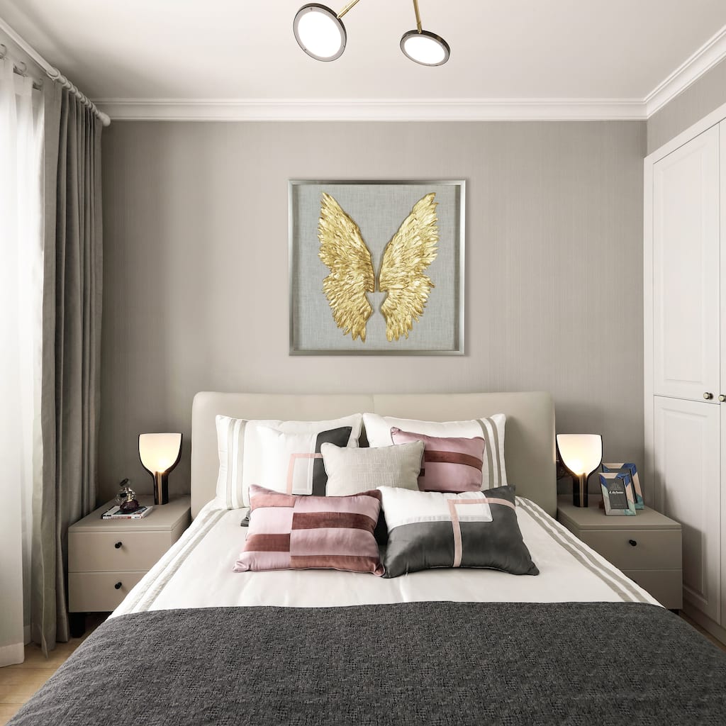 HUJI Gold Wings Shadow Box Wall Decor