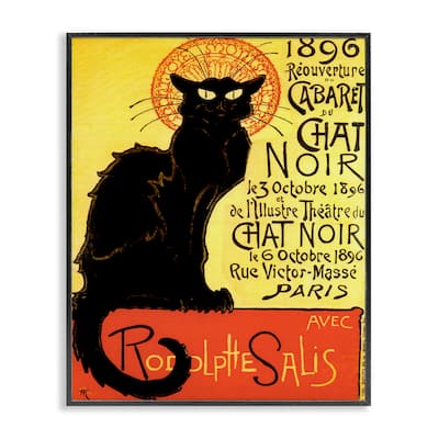 Stupell Vintage Halloween Black Cat Framed Giclee Art Design By Marcus Jules