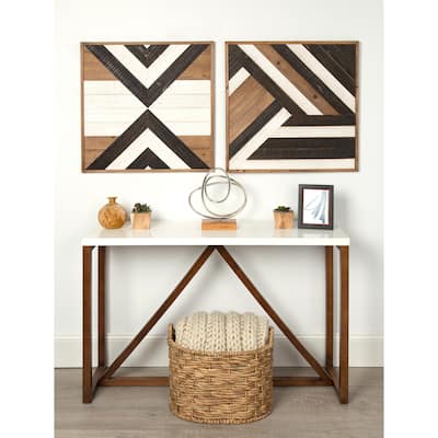 Kate and Laurel Baralt Shiplap Rustic Wood Plank Art