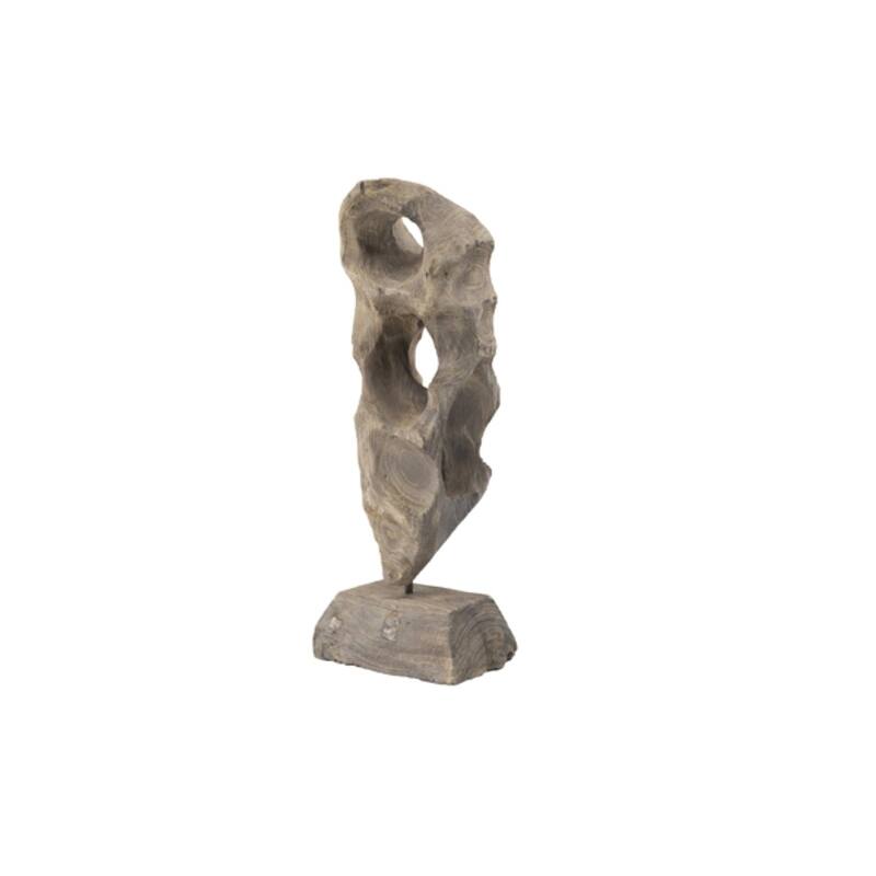 Rustic Style Carved Cutout Sculpture - 26" - Brown