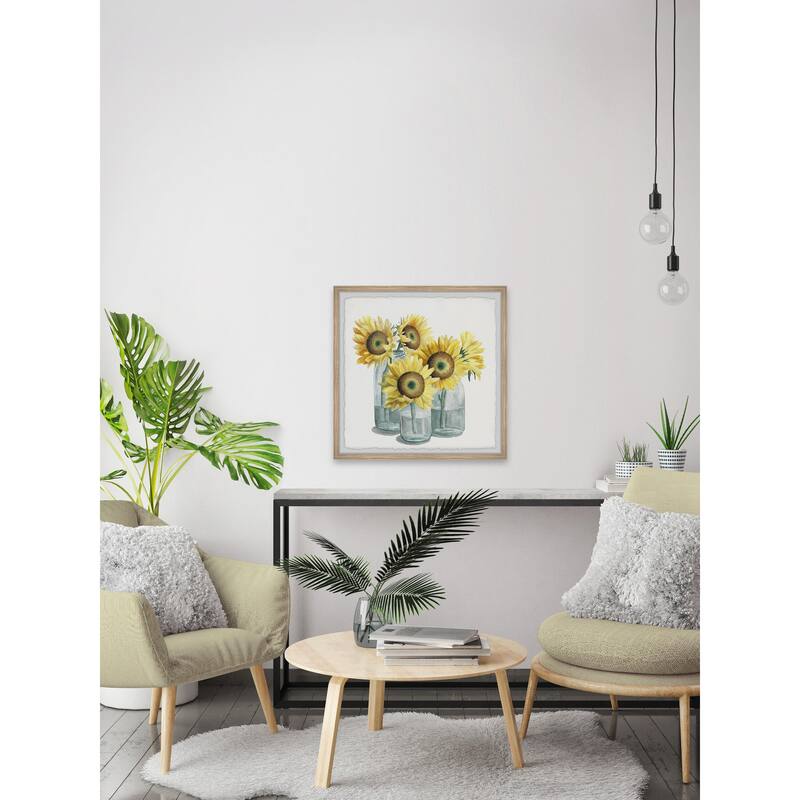 Yellow Blossoms Framed Wall Art, Floral Delight - A Blooming Accent for Your Living Space
