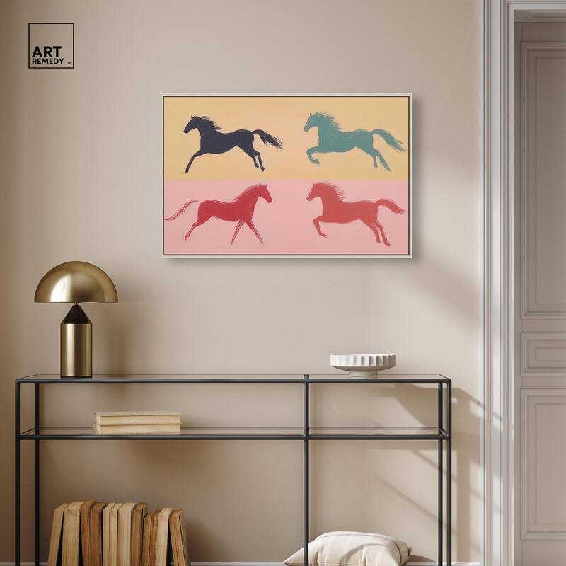 Galloping Quartet Canvas by Art Remedy