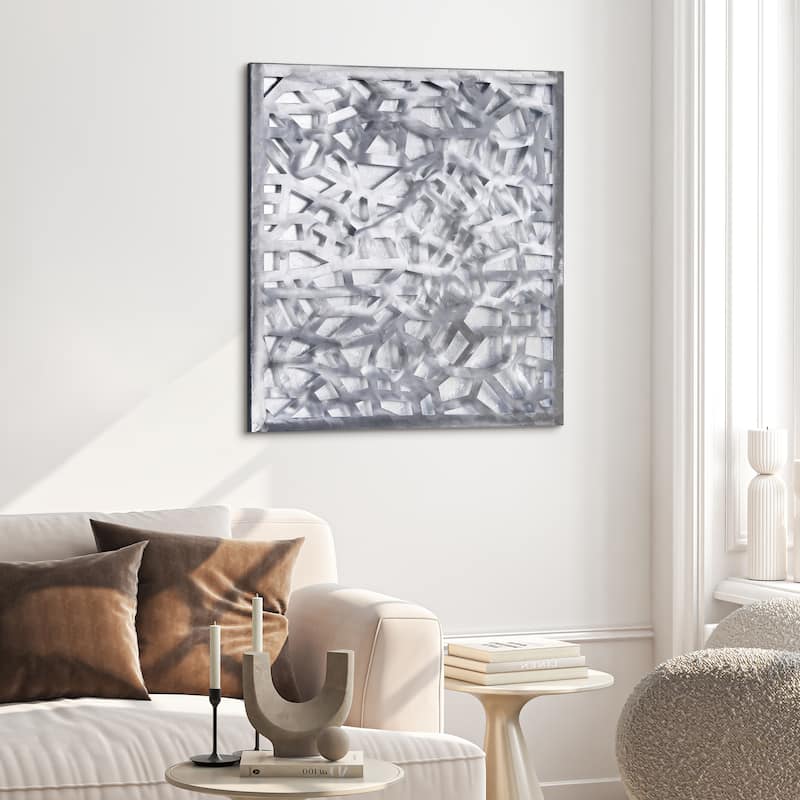 Polished Steel Wall Sculpture Abstract Wall Art with Gold/Silver Leaf