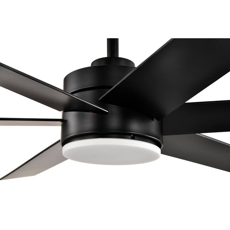 62-in Matte Black 6 Speed Ceiling Fan with LED Light and Remote Control