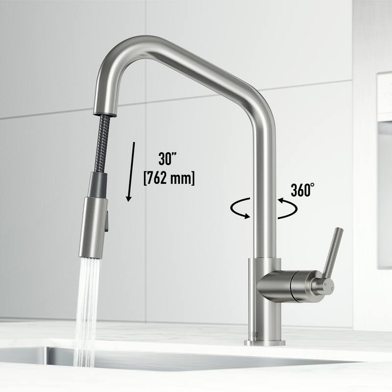 VIGO Utopia 14" H Single Handle Pull-Down Sprayer Kitchen Bar Faucet
