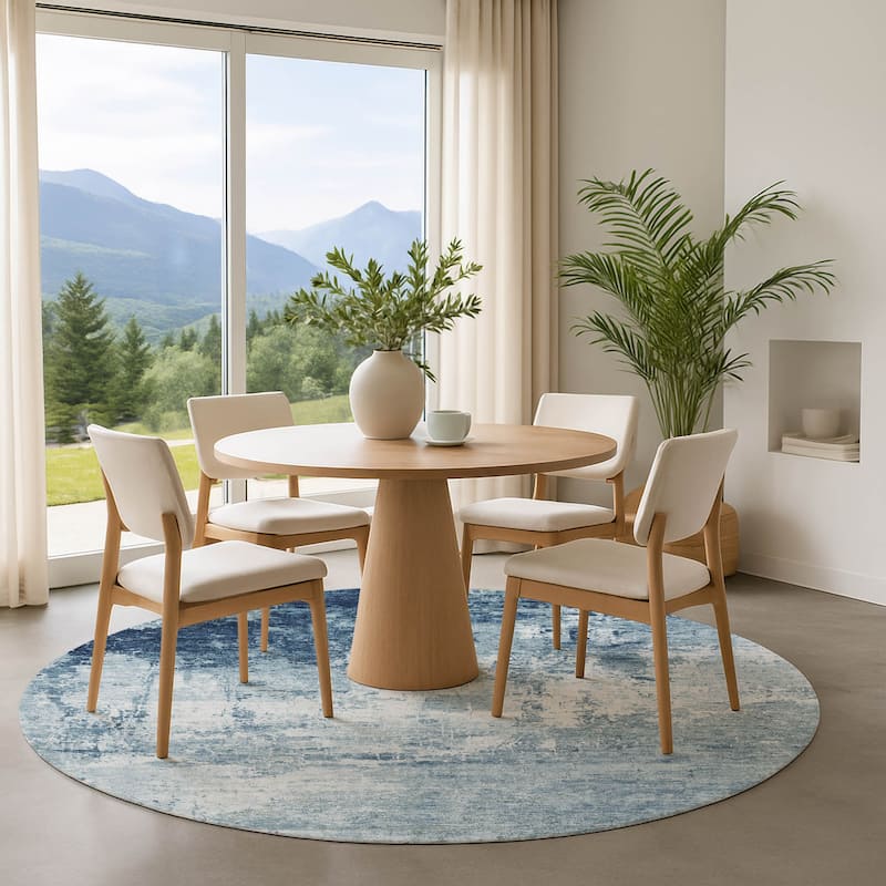 Premium Washable Super Soft Abstract Glam Mayfield Rug - Blue - 8' x 8'