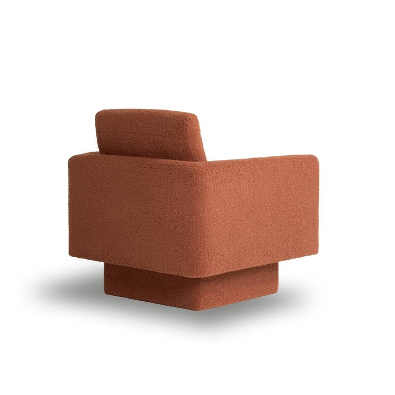 Boucle Swivel Chair with Thick Cushion