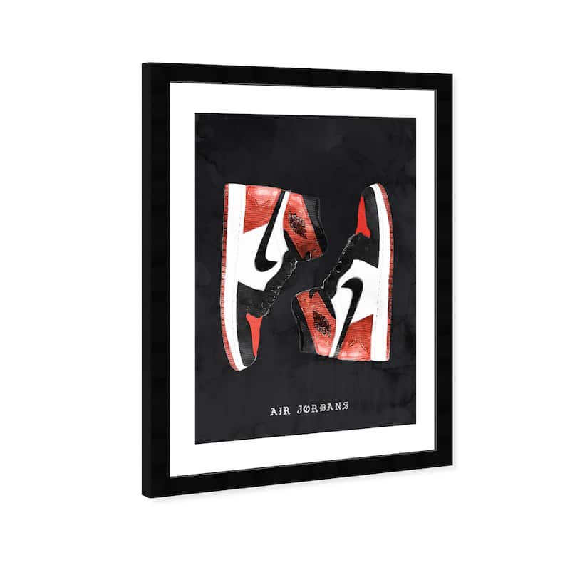 Wynwood Studio Prints Fashion and Glam Classic Sneakers V Black and Modern & Contemporary Wall Art Canvas Print