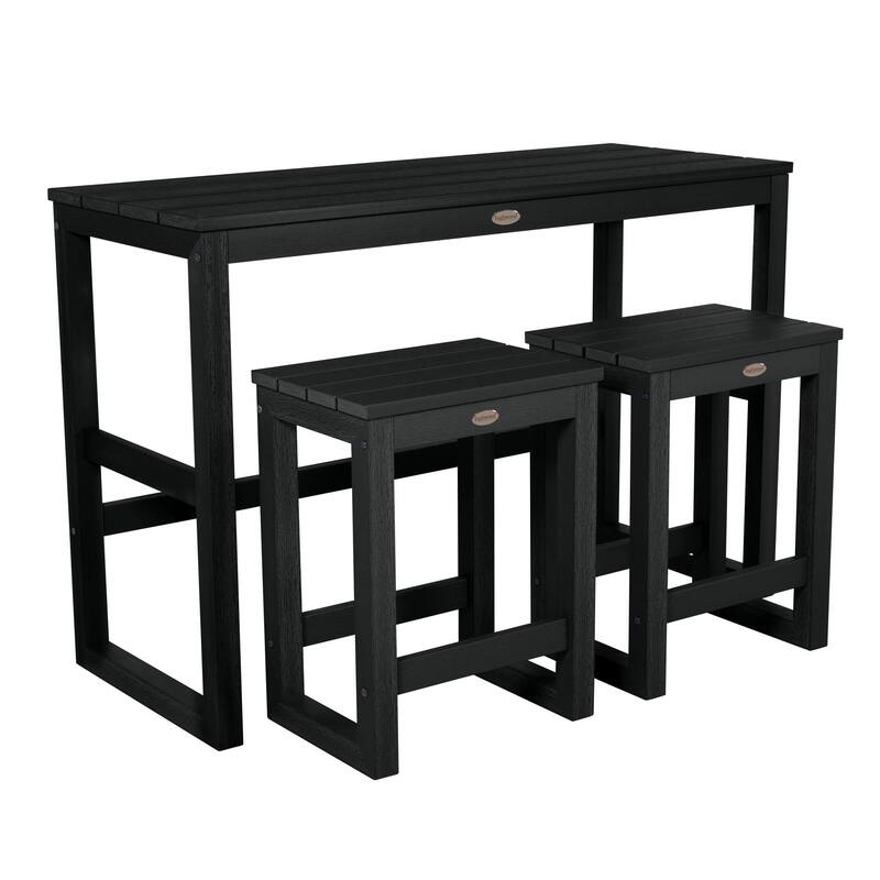 HIGHWOOD Monroe Modern Counter-Height Dining Balcony Set - Black