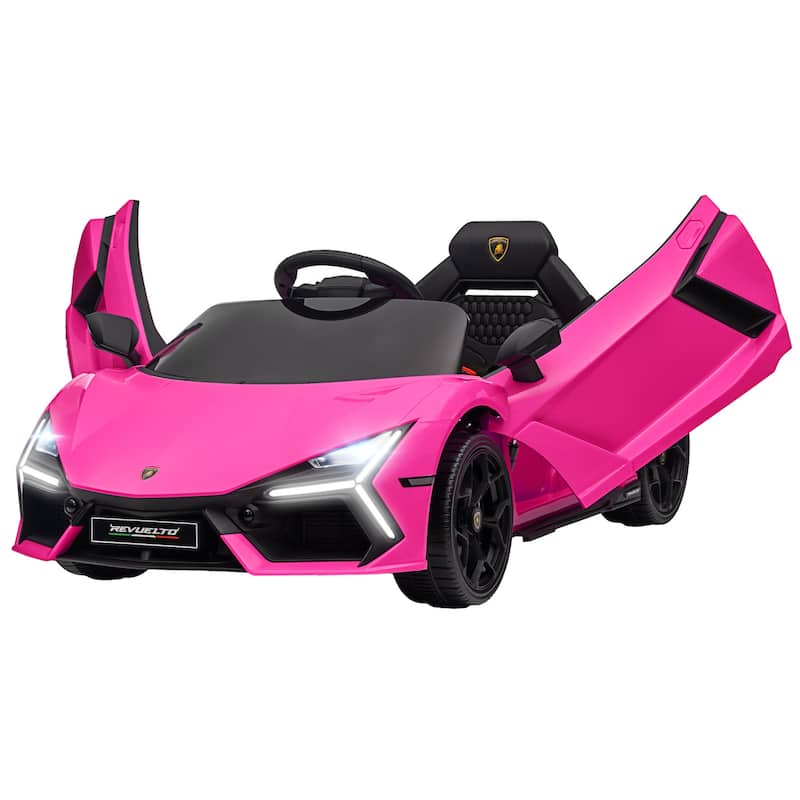 Kids Car Battery Powered Electric Car with Butterfly Doors, Pink Electric Vehicle with Remote Control