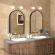 preview thumbnail 15 of 16, Arched Black Aluminum Alloy Framed French Cleat Mounted Wall Decor Bathroom Vanity Mirror with 5-Year Warranty