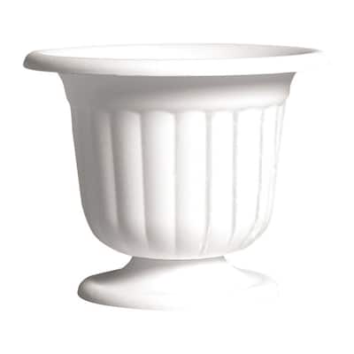 White Plastic Pedestal Urn/ Vase