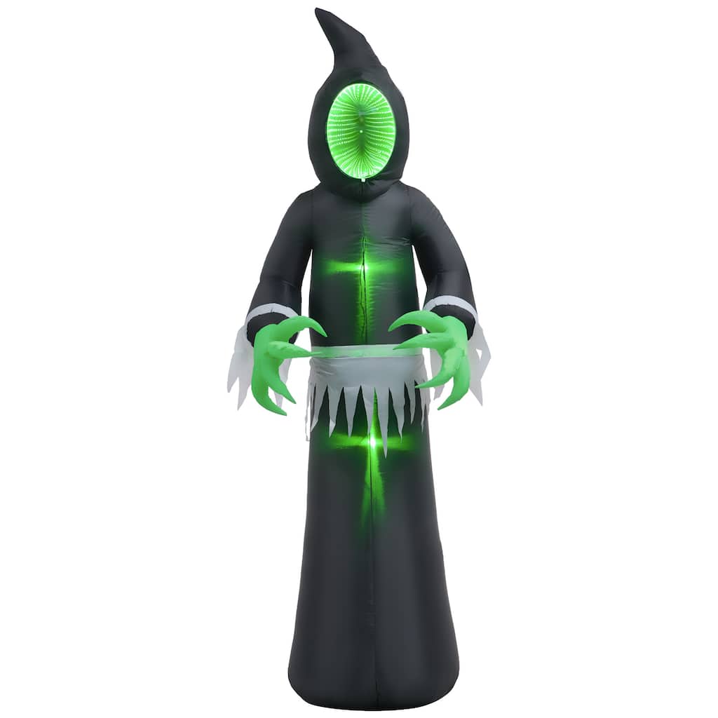 8ft Inflatable Halloween Decoration Mirror Face Ghost, Blow Up Outdoor LED Yard Display, Waterproof