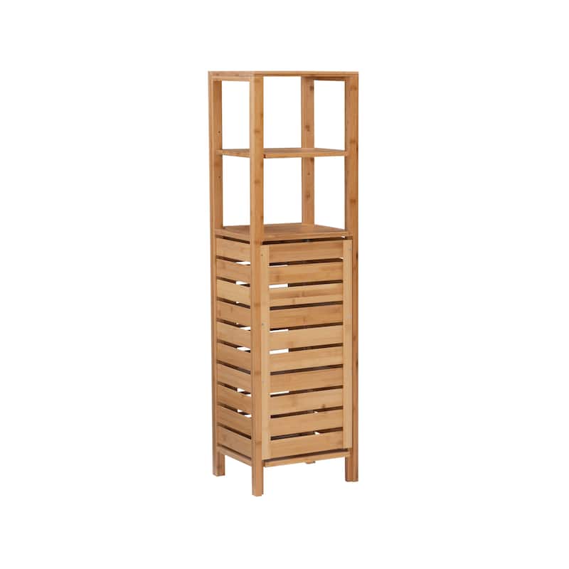 Linon Bracken Bamboo Mid Tower Cabinet