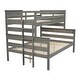 preview thumbnail 9 of 11, Twin XL over Queen Bunk Bed Separable Platform Bed with Ladder & Slat Support No Box Spring Needed Wooden Bunk Bed - Grey