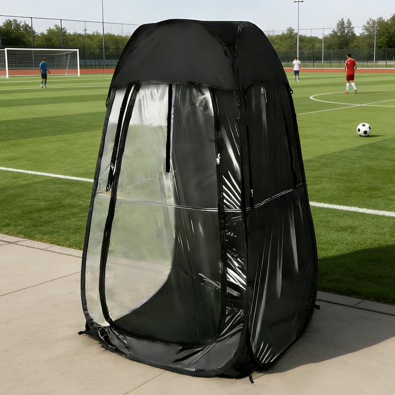 Anmytek Pop Up Clear View Outdoor Shelter Tent with Transparent PVC Walls and Sunshade Top Portable Foldable Camping Fishing