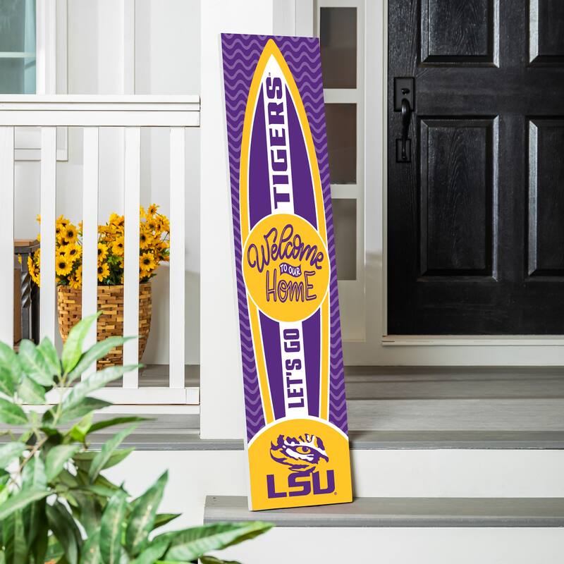 47" Porch Leaner Welcome Wall Sign, Louisiana State University - Yellow